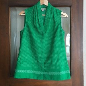 Banana Republic emerald green v-neck blouse